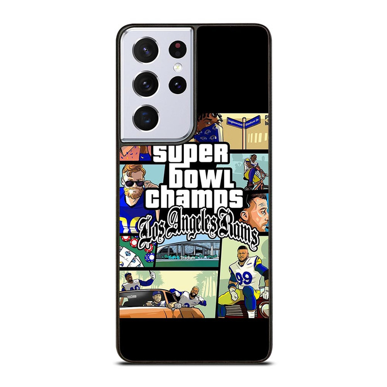 LOS ANGELES RAMS CHAMPIONS CARTOON Samsung Galaxy S21 Ultra Case