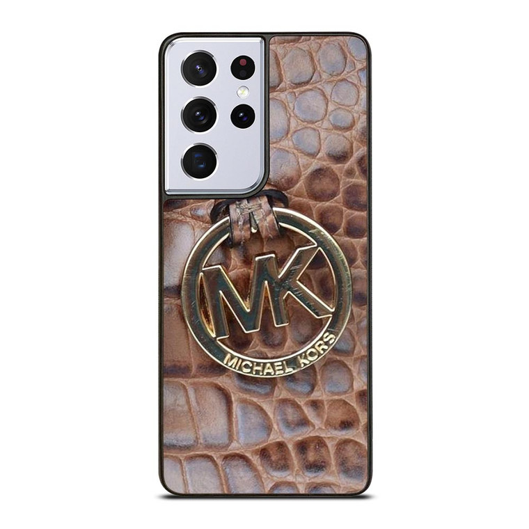 MICHAEL KORS BROWN LEATHER Samsung Galaxy S21 Ultra Case