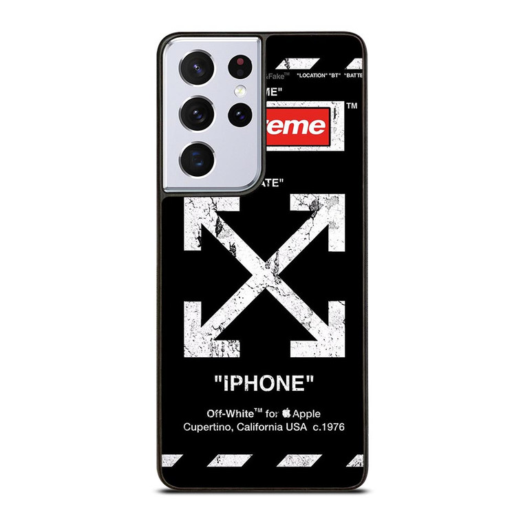 OFF WHITE BLACK SUP Samsung Galaxy S21 Ultra Case OFF WHITE BLACK SUP Samsung Galaxy S21 Ultra Case