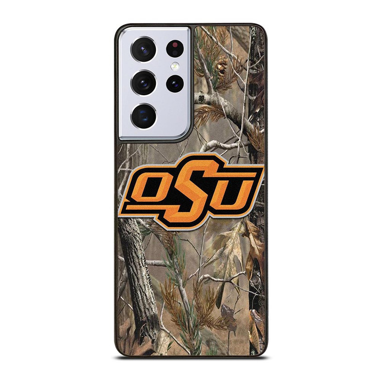 OKLAHOMA STATE UNIVERSITY CAMO LEAF Samsung Galaxy S21 Ultra Case