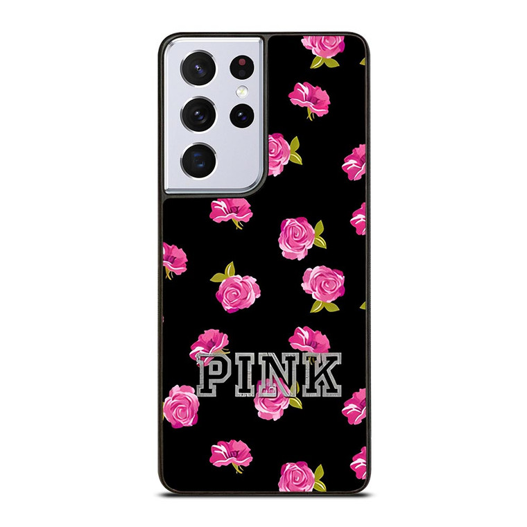 PINK VICTORIA SECRET ROSES Samsung Galaxy S21 Ultra Case