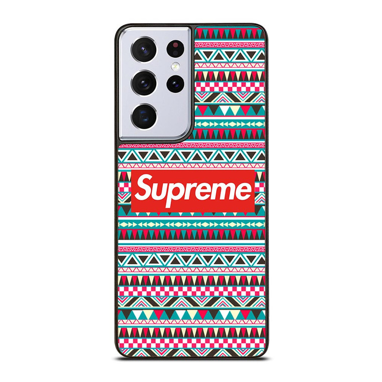 SUPREME AZTEC PATTERN Samsung Galaxy S21 Ultra Case