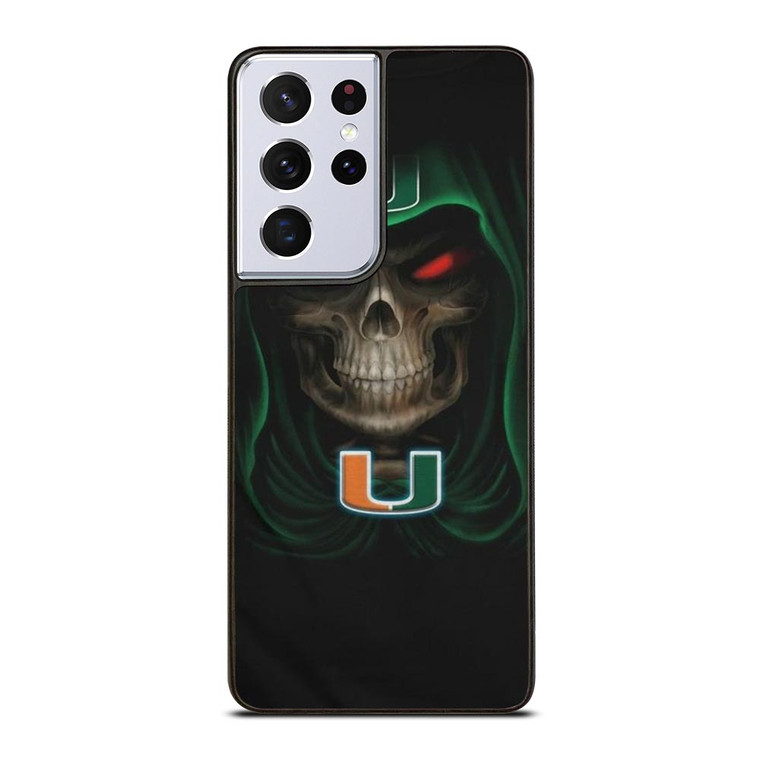 UM MIAMI HURRICANES SKULL Samsung Galaxy S21 Ultra Case UM MIAMI HURRICANES SKULL Samsung Galaxy S21 Ultra Case