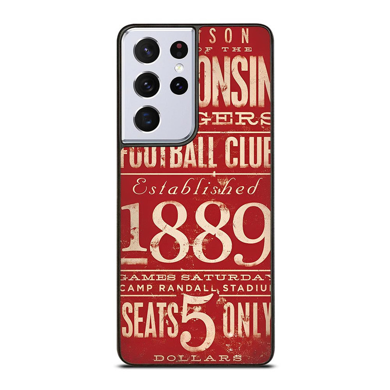 WISCONSIN BADGER OLD TICKET Samsung Galaxy S21 Ultra Case WISCONSIN BADGER OLD TICKET Samsung Galaxy S21 Ultra Case