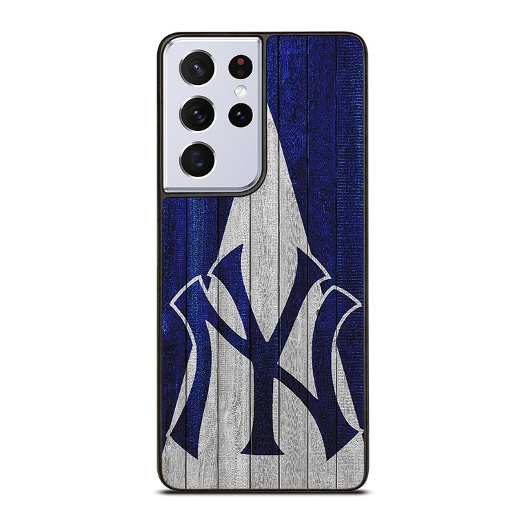 WOODEN LOGO NEW YORK YANKEES Samsung Galaxy S21 Ultra Case WOODEN LOGO NEW YORK YANKEES Samsung Galaxy S21 Ultra Case