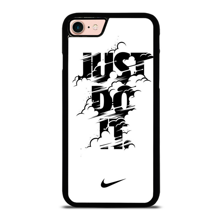 NIKE LOGO JUST DO IT GLITCH BLACK iPhone 8 Case