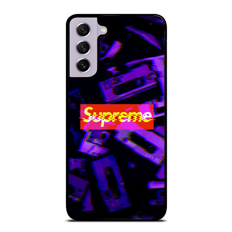 SUPREME PURPLE CASSETTE GLITCH Samsung Galaxy S21 FE Case