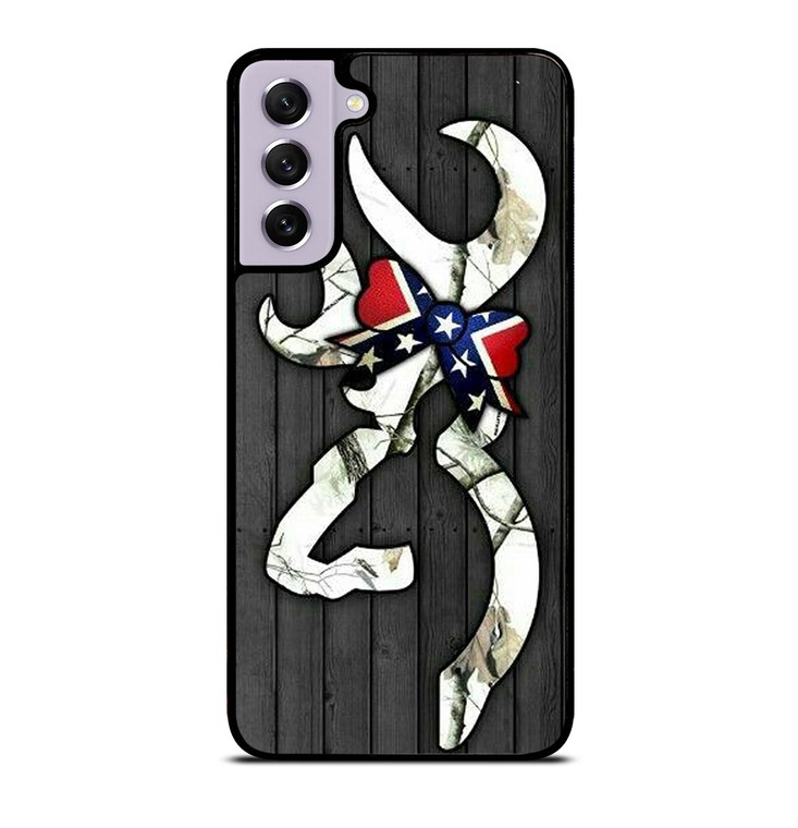 WOODEN CAMO BROWNING LOGO Samsung Galaxy S21 FE Case