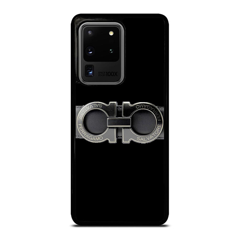 SALVATORE FERRAGAMO BELT BLACK Samsung Galaxy S20 Ultra  Case