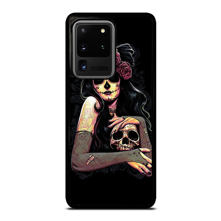 SUGAR SKULL TATTOO GIRL Samsung Galaxy S20 Ultra  Case