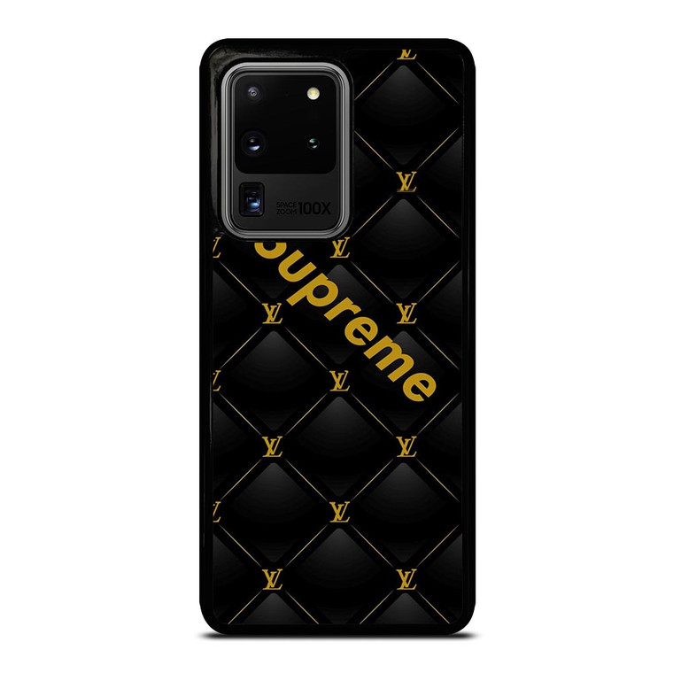 SUPREME BLACK PATTERN GOLD Samsung Galaxy S20 Ultra  Case