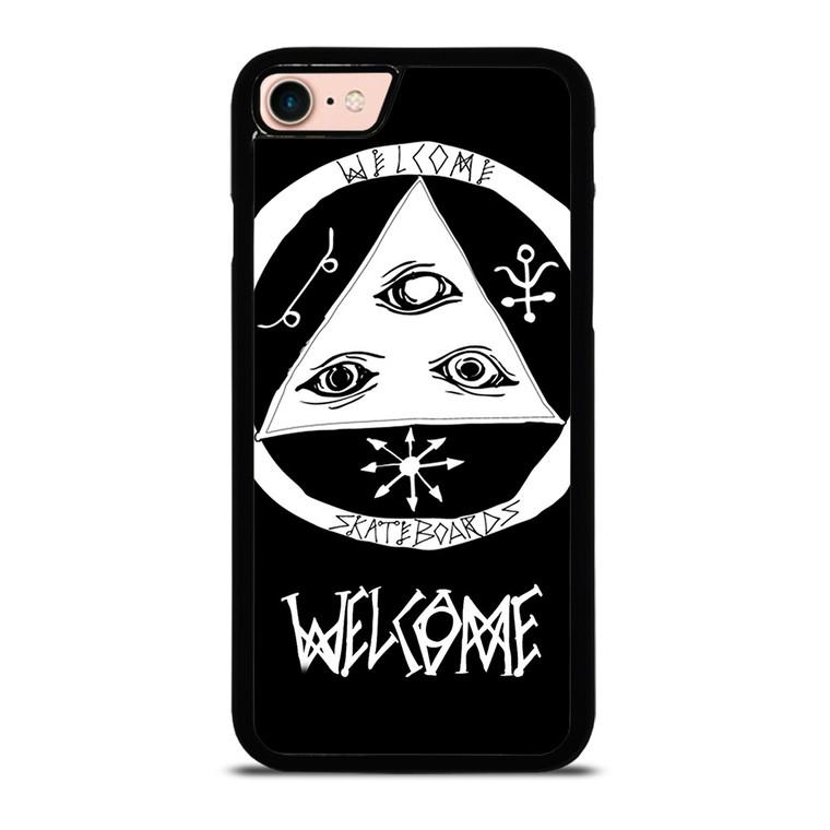 WELCOME SKATEBOARDS LOGO BLACK iPhone 8 Case