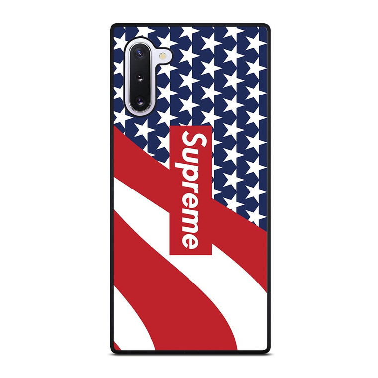 SUPREME LOGO AMERICAN FLAG Samsung Galaxy Note 10 Case