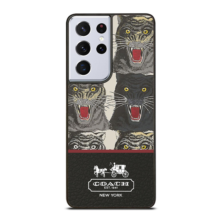 COACH NEW YORK TIGER FACE PATTERN Samsung Galaxy S21 Ultra Case