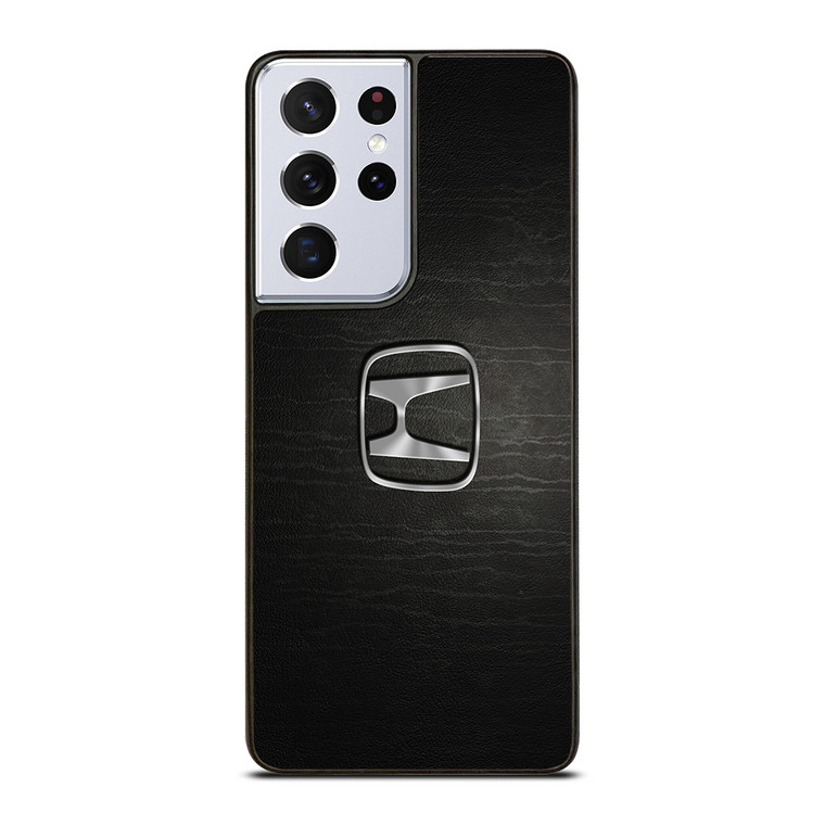HONDA CHROME LOGO LEATHER Samsung Galaxy S21 Ultra Case