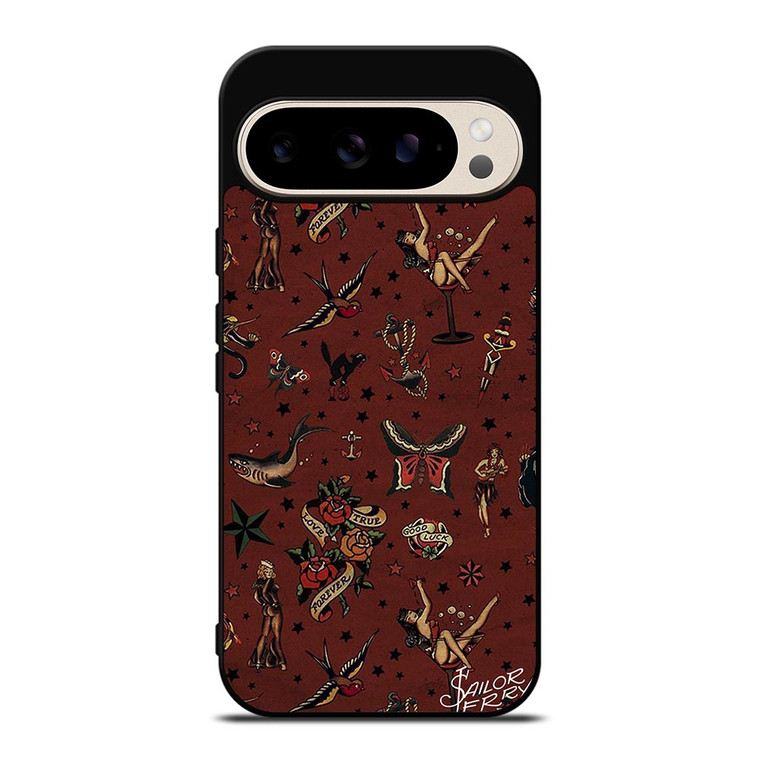 SAILOR JERRY TATTOO PATTERN Google Pixel 9 Pro Case