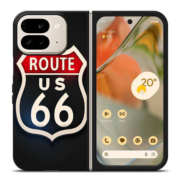 ROUTE 66 STREET US LOGO CARBON Google Pixel 9 Pro Fold Case