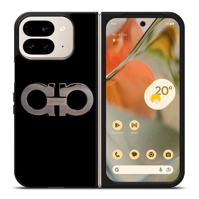 SALVATORE FERRAGAMO LOGO BLACK Google Pixel 9 Pro Fold Case