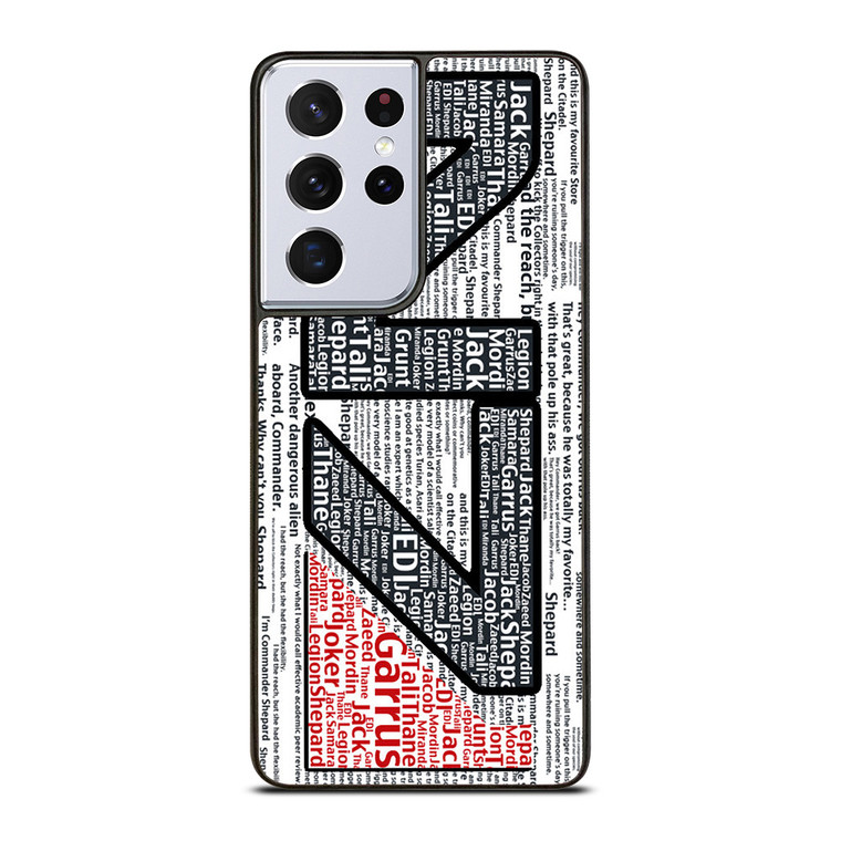 N7 MASS EFFECT LOGO TYPOGRAPHY Samsung Galaxy S21 Ultra Case