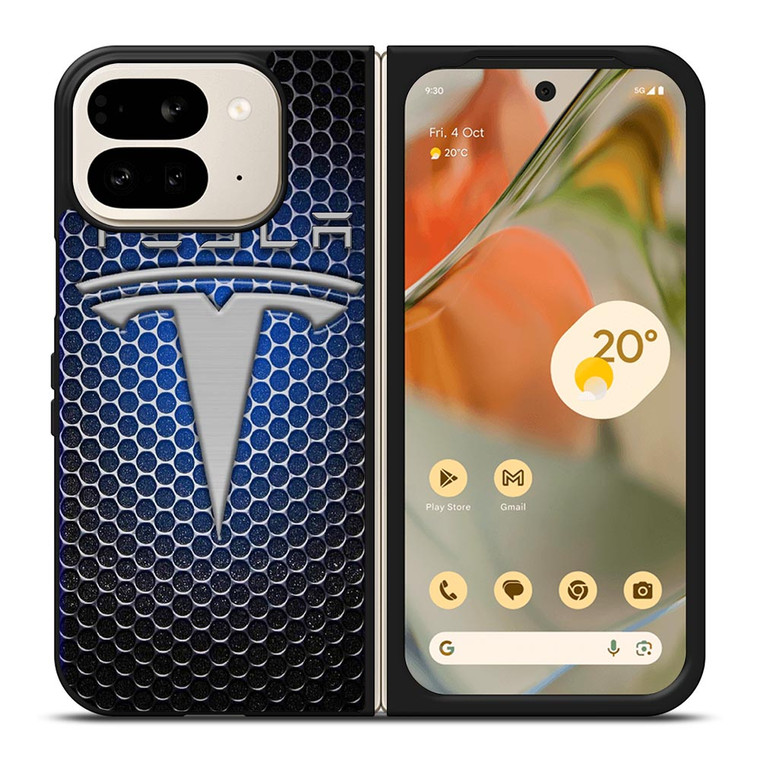 TESLA METAL LOGO Google Pixel 9 Pro Fold Case
