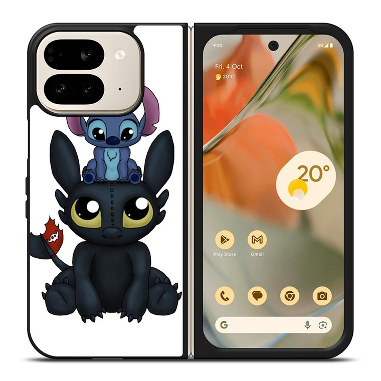 TOOTHLESS AND STITCH CARTOON Google Pixel 9 Pro Fold Case
