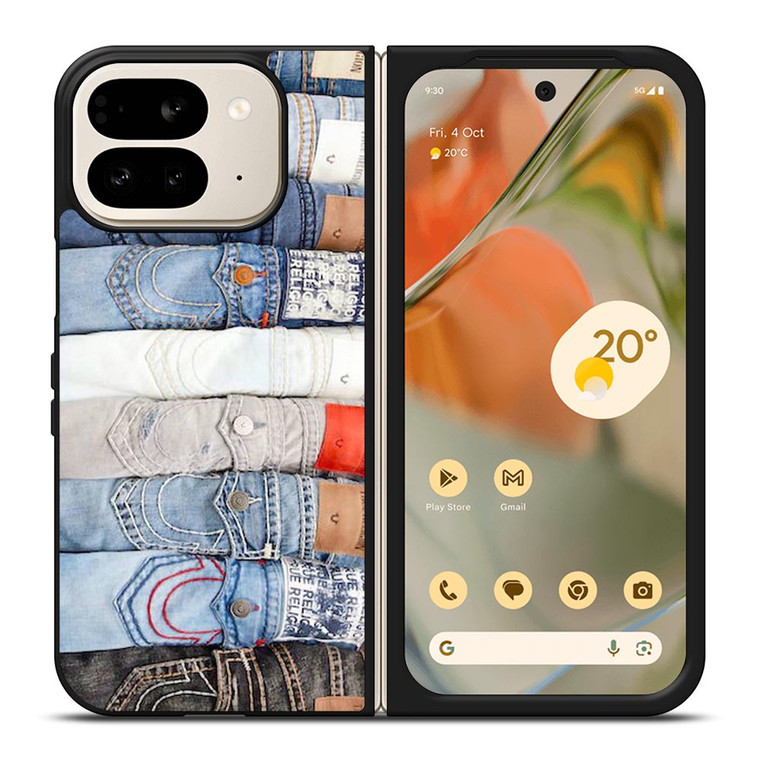 TRUE RELIGION BRAND JEANS COLLAGE Google Pixel 9 Pro Fold Case