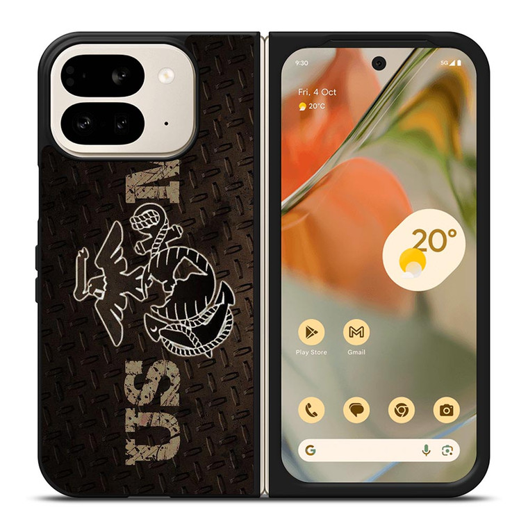 UNITED STATED MARINE CORPS METAL LOGO Google Pixel 9 Pro Fold Case