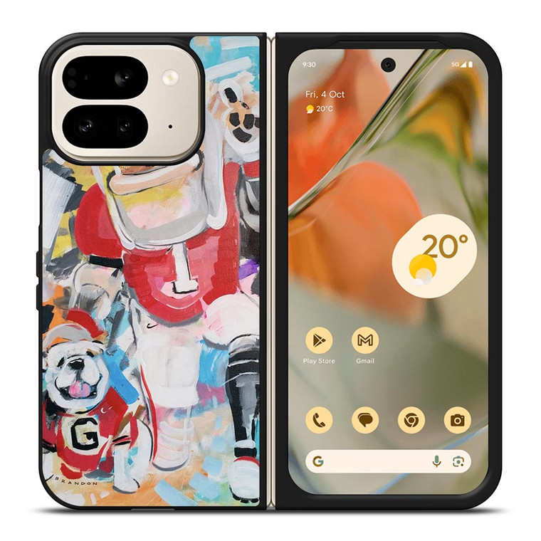 UNIVERSITY OF GEORGIA BULLDOGS UGA ART Google Pixel 9 Pro Fold Case