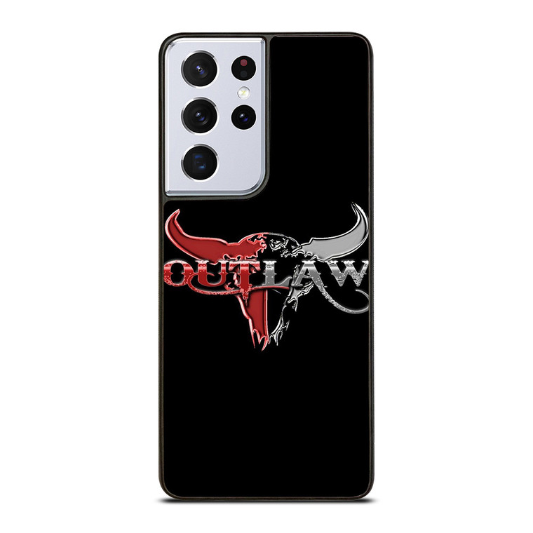 OUTLAW LOGO RED SILVER METAL Samsung Galaxy S21 Ultra Case