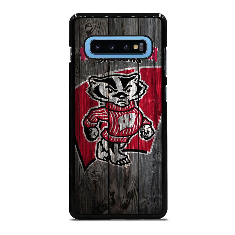 WISCONSIN BADGER WOODEN LOGO Samsung Galaxy S10 Plus Case WISCONSIN BADGER WOODEN LOGO Samsung Galaxy S10 Plus Case