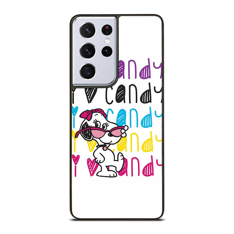 SNOOPY I LOVE CANDY Samsung Galaxy S21 Ultra Case