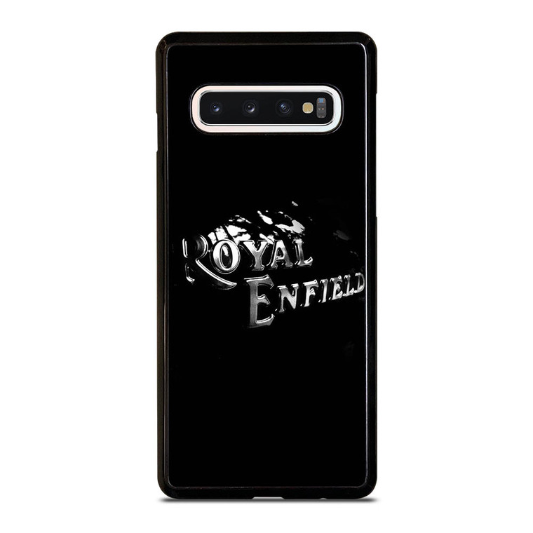 ROYAL ENFIELD BLACK TANK METAL LOGO Samsung Galaxy S10 Case