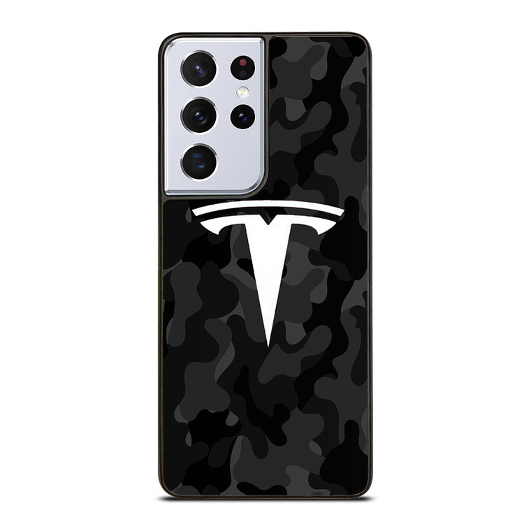 TESLA MOTORS LOGO CAMO Samsung Galaxy S21 Ultra Case