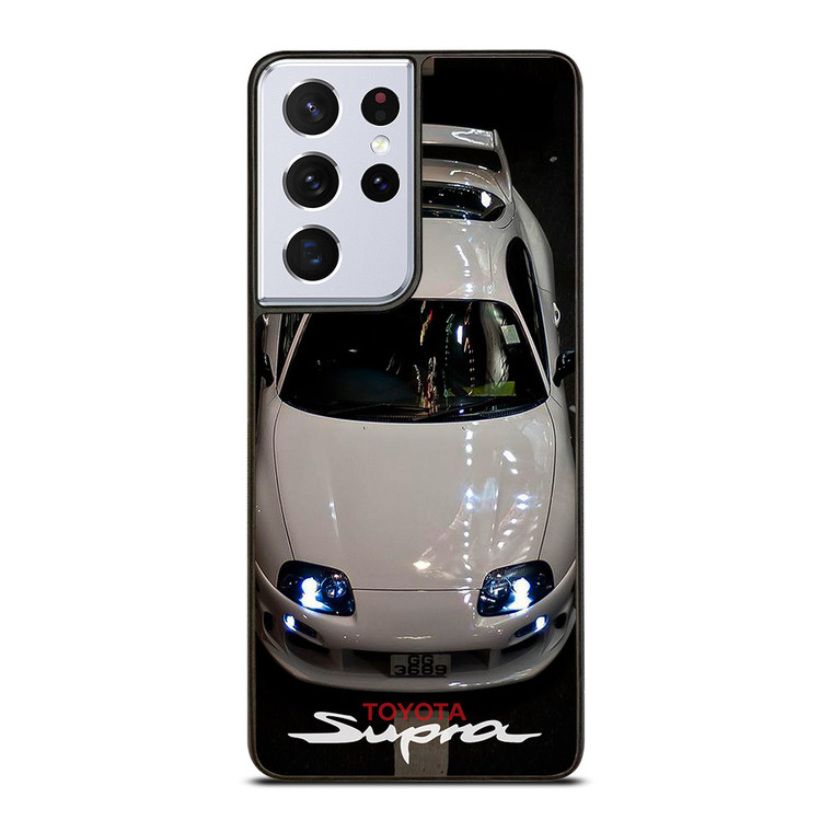 TOYOTA SUPRA WHITE CAR Samsung Galaxy S21 Ultra Case