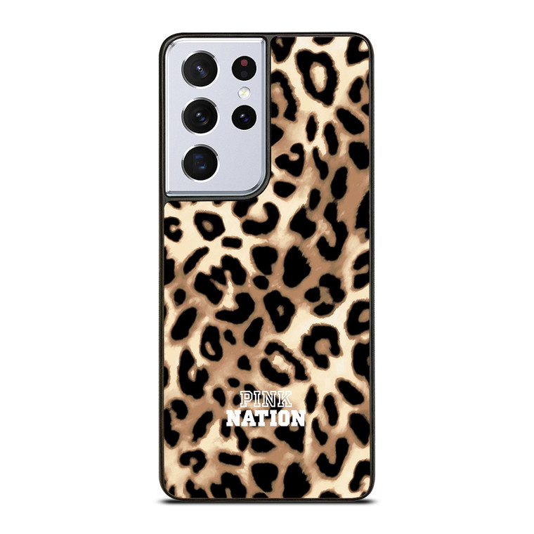 VICTORIA SECRET PINK NATION LEOPARD Samsung Galaxy S21 Ultra Case