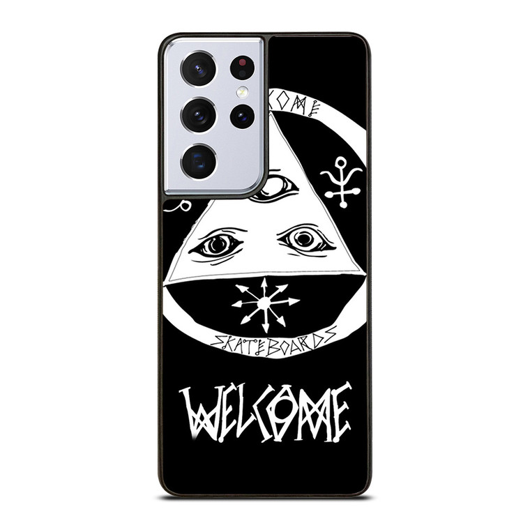 WELCOME SKATEBOARDS LOGO BLACK Samsung Galaxy S21 Ultra Case