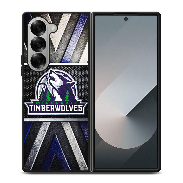 MINNESOTA TIMBERWOLVES METAL SYMBOL Samsung Galaxy Z Fold 6 Case Cover