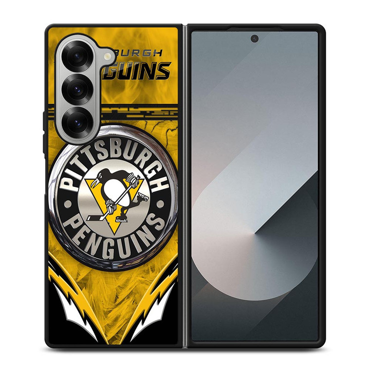PITTSBURGH PENGUINS METAL NHL Samsung Galaxy Z Fold 6 Case Cover