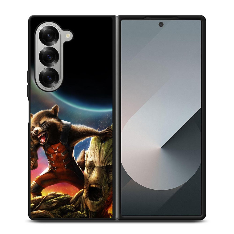 ROCKET RACCOON GROOT AVENGER Samsung Galaxy Z Fold 6 Case Cover ROCKET RACCOON GROOT AVENGER Samsung Galaxy Z Fold 6 Case Cover