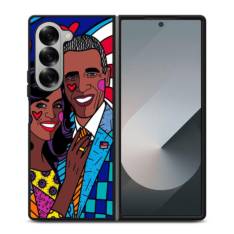 ROMERO BRITTO BARACK OBAMA Samsung Galaxy Z Fold 6 Case Cover ROMERO BRITTO BARACK OBAMA Samsung Galaxy Z Fold 6 Case Cover