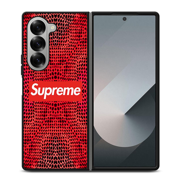 SUPREME RED SNAKE SKIN Samsung Galaxy Z Fold 6 Case Cover