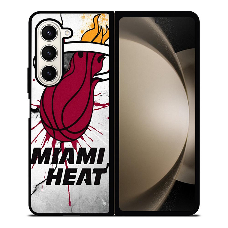 MIAMI HEAT CRACKED LOGO Samsung Galaxy Z Fold 5 Case Cover
