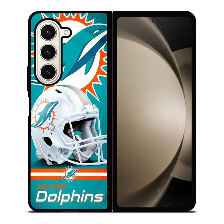 NFL MIAMI DOLPHINS HELMET LOGO Samsung Galaxy Z Fold 5 Case Cover