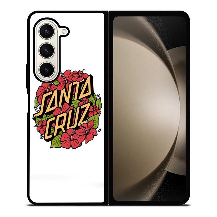 SANTA CRUZ SKATEBOARD FLORAL WHITE Samsung Galaxy Z Fold 5 Case Cover