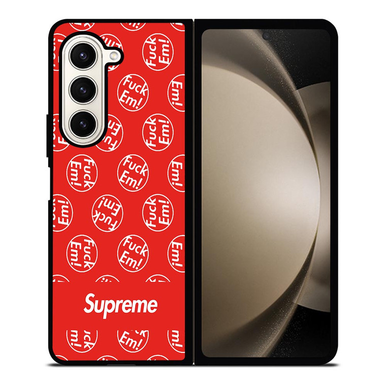SUPREME FUCK EM PATTERN Samsung Galaxy Z Fold 5 Case Cover SUPREME FUCK EM PATTERN Samsung Galaxy Z Fold 5 Case Cover