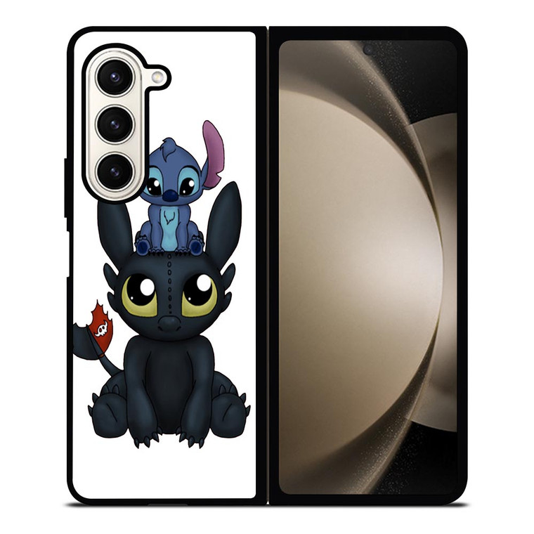 TOOTHLESS AND STITCH CARTOON Samsung Galaxy Z Fold 5 Case Cover