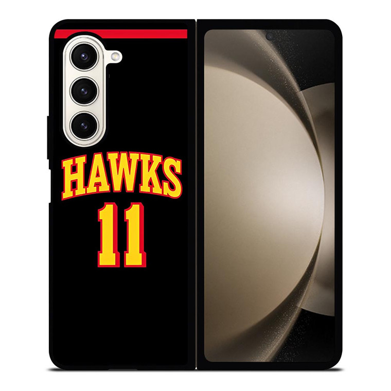 TRAE YOUNG ATLANTA HAWKS BLACK Samsung Galaxy Z Fold 5 Case Cover