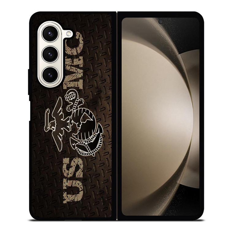 UNITED STATED MARINE CORPS METAL LOGO Samsung Galaxy Z Fold 5 Case Cover