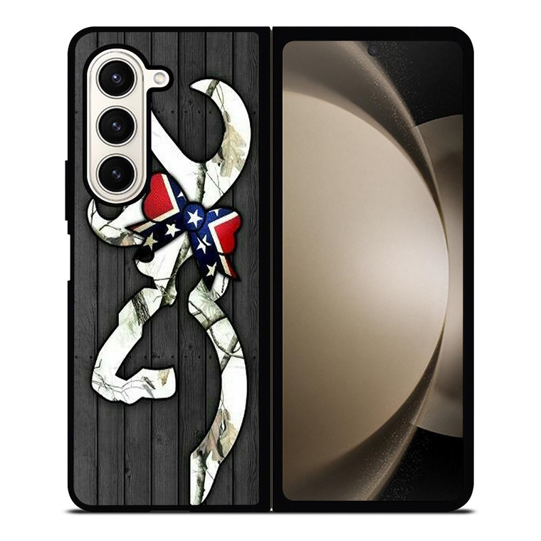 WOODEN CAMO BROWNING LOGO Samsung Galaxy Z Fold 5 Case Cover
