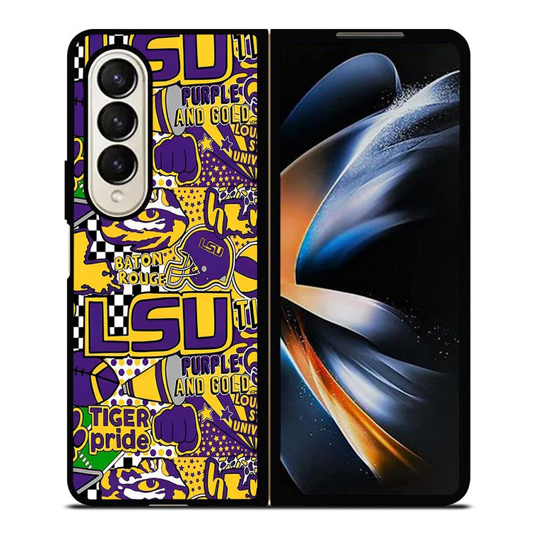 LSU Tigers UNIVERSUTY COLLAGE Samsung Galaxy Z Fold 4 Case Cover